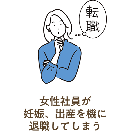 女性社員が妊娠、出産を機に退職してしまう